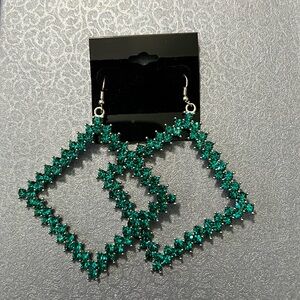Turquoise diamond like dangling earrings